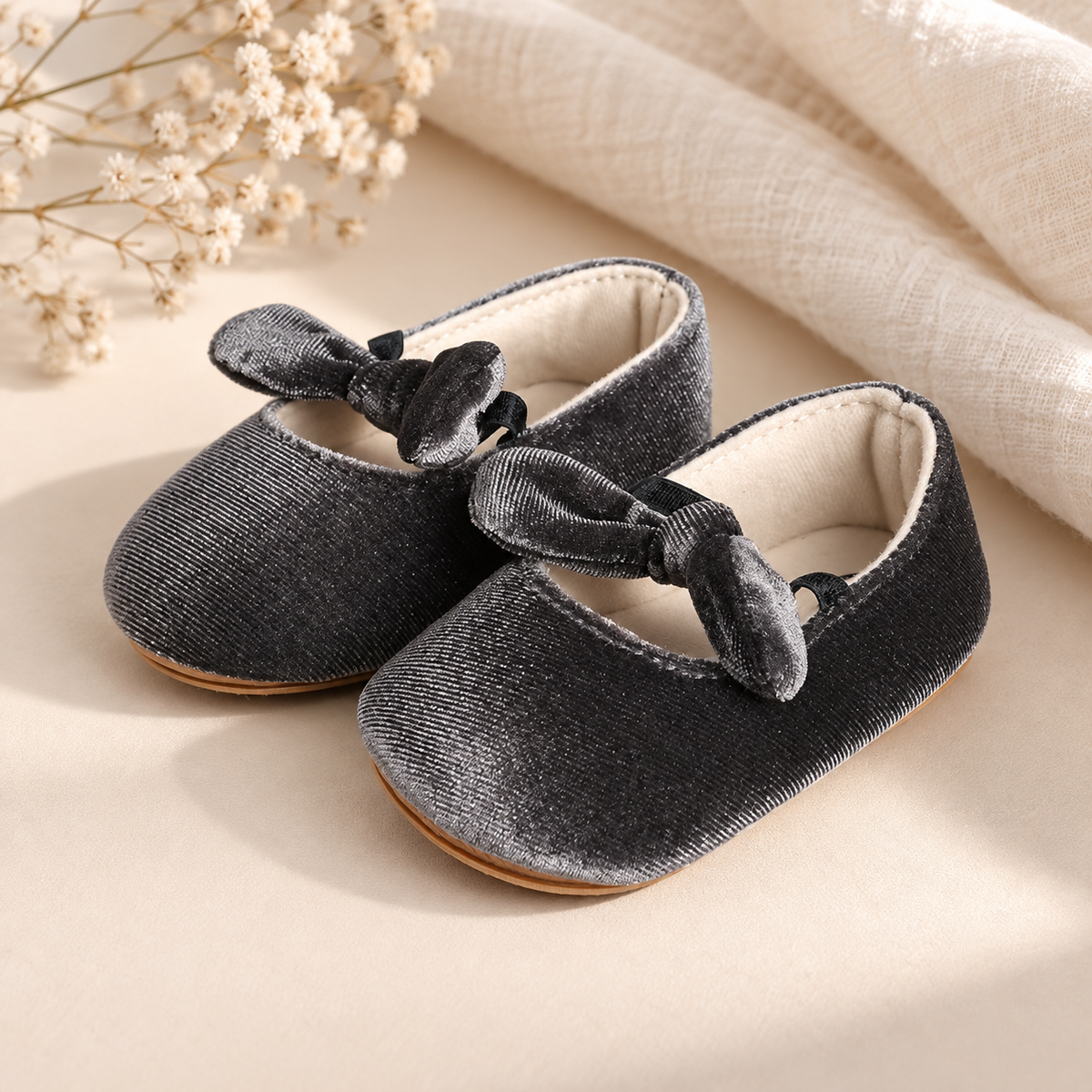 Zapato Bebe Velvet Gris