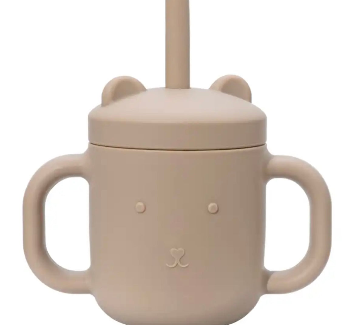Vasito Osito o Gatito con Popote CHIKY NYNO