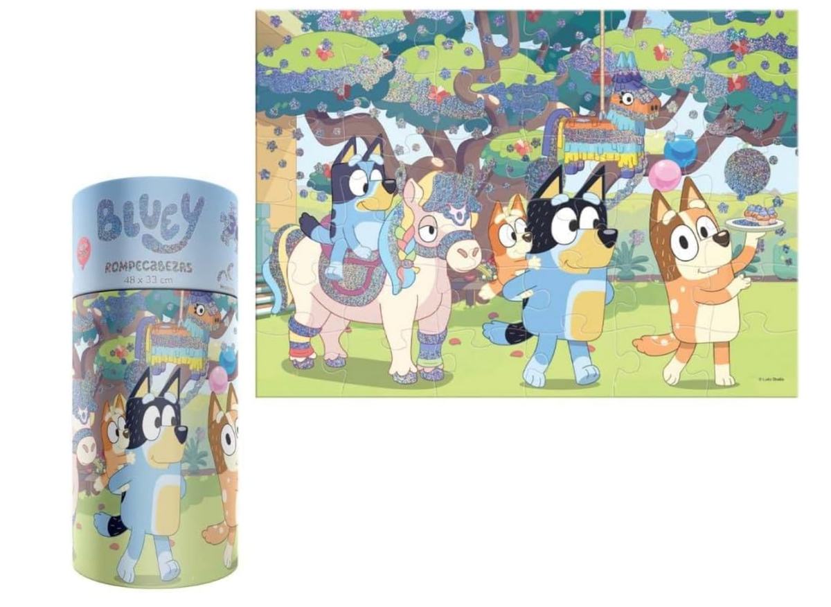 Rompecabezas Infantil Bluey 60 Piezas, Cilindro