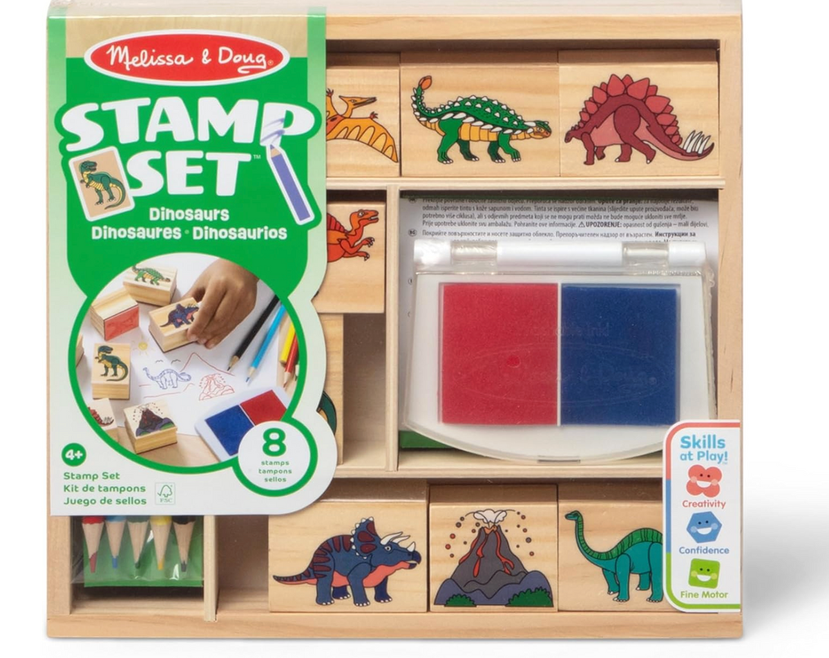 Melissa & Doug Set de Sellos de Madera - Dinosaurios
