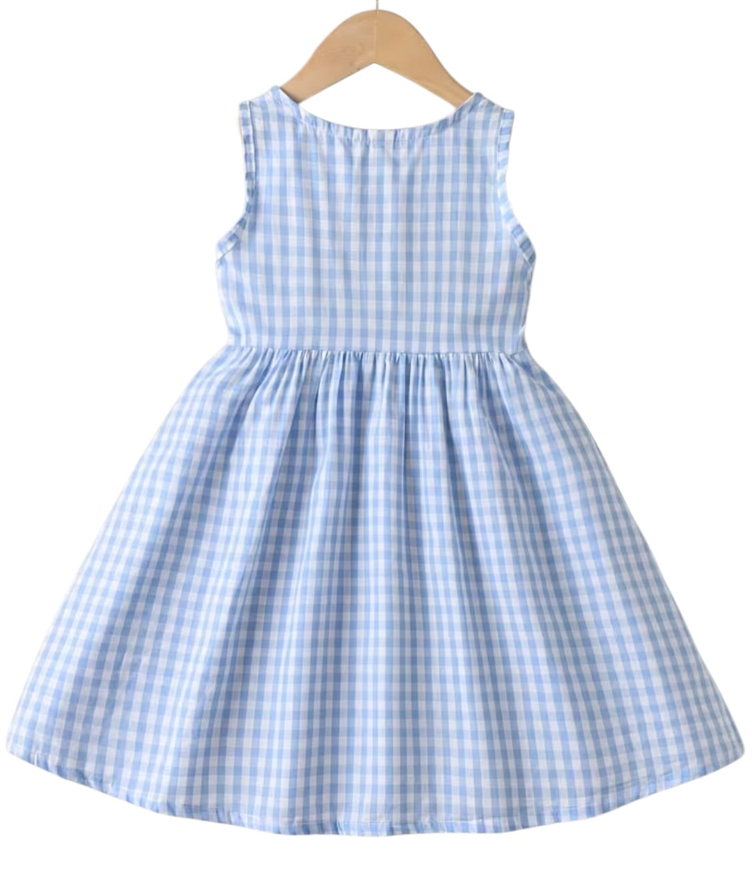 Vestido Margarita de cuadros vichy azul - foto 3