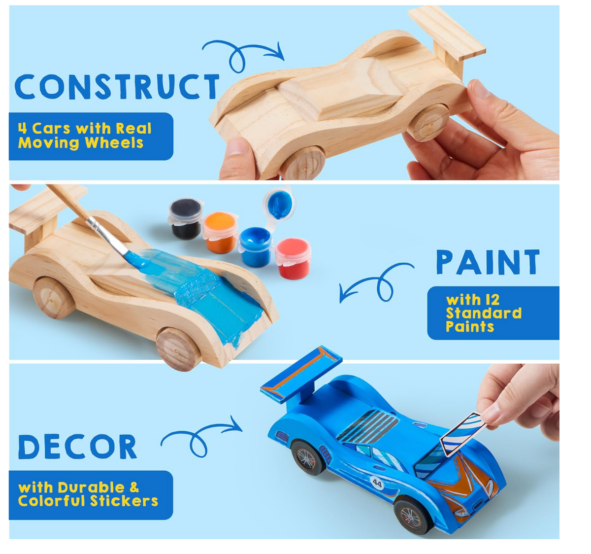 Klever Kits de Madera para Coches de Carreras