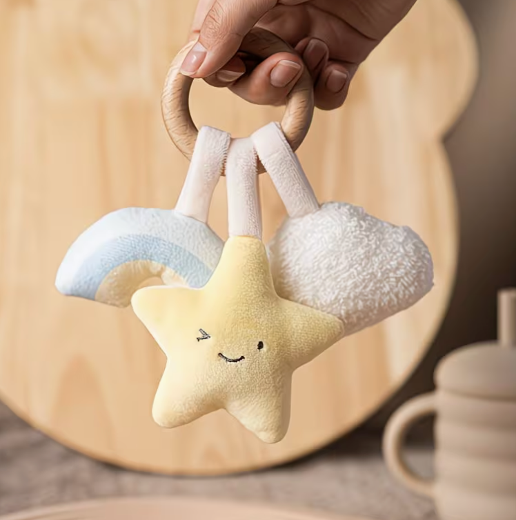 Sonajero Peluche y Madera Estrella