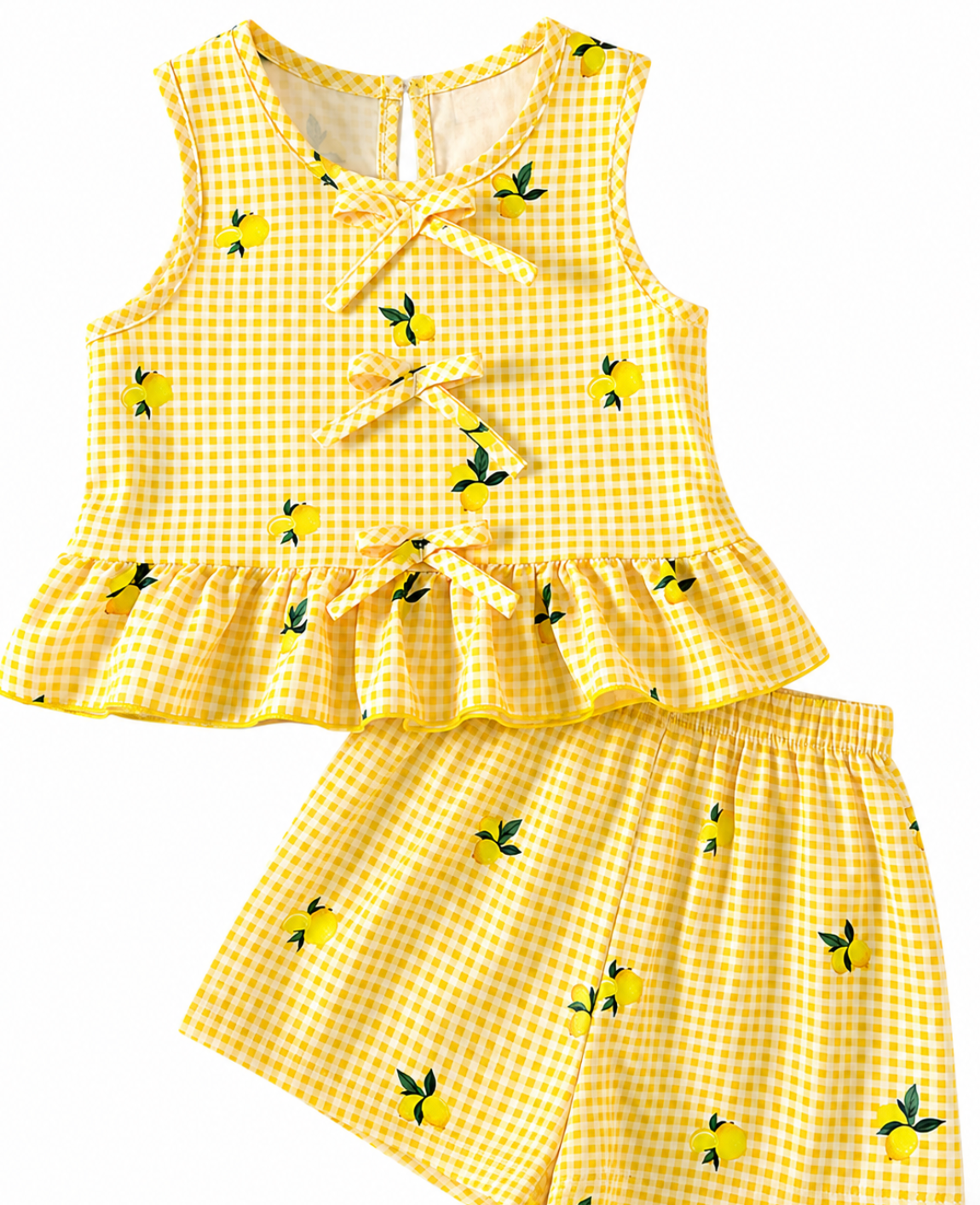 Conjunto de 2 Piezas Shorts Limón Amarillo