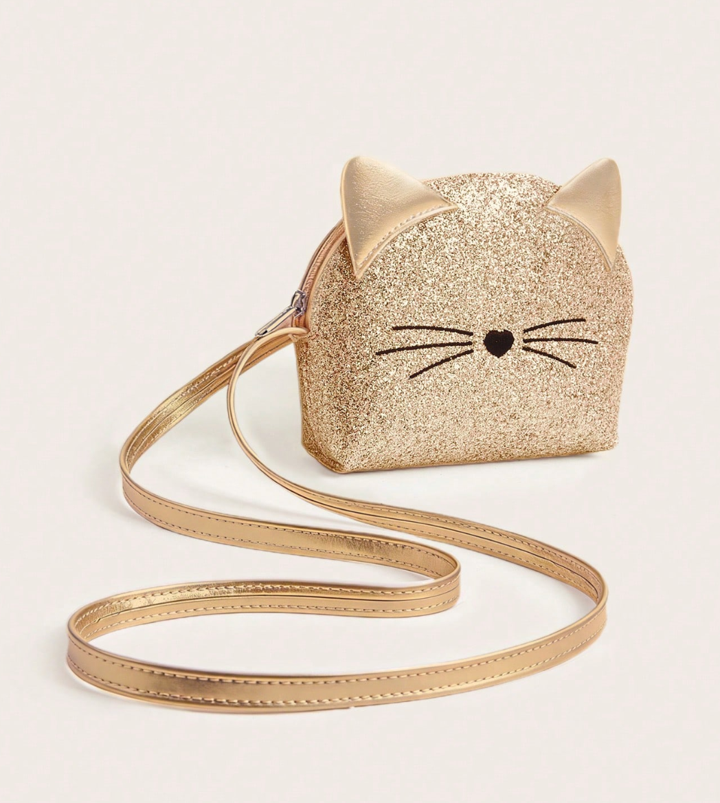 Bolso Bandolera Gatito Dorado