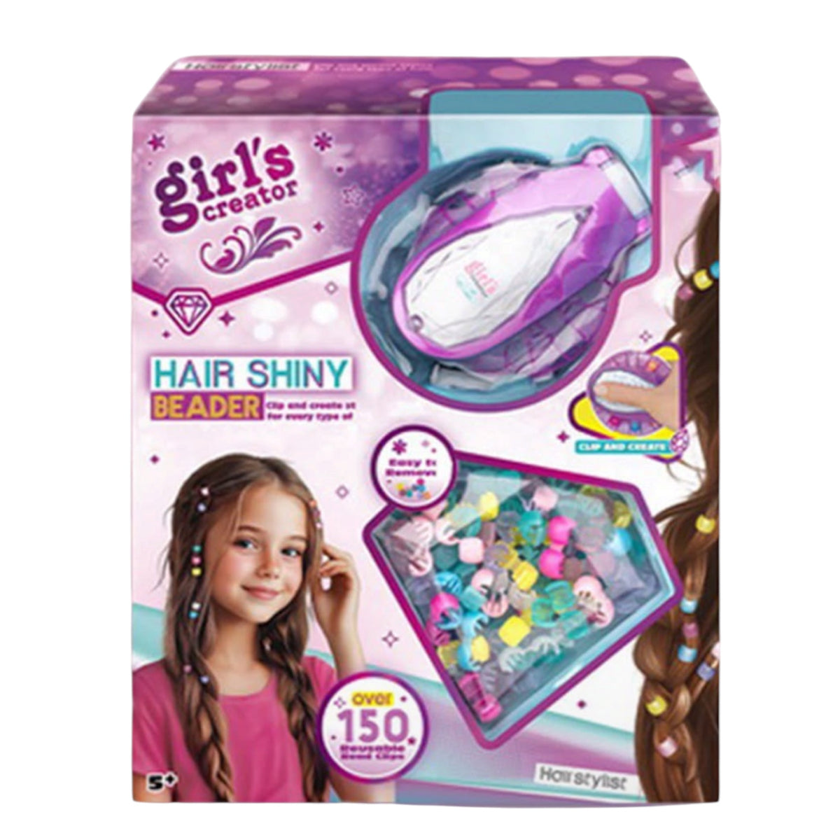 Hair Shiny Beader Girl's Creator Clips para Cabello con más de 80 Cuentas