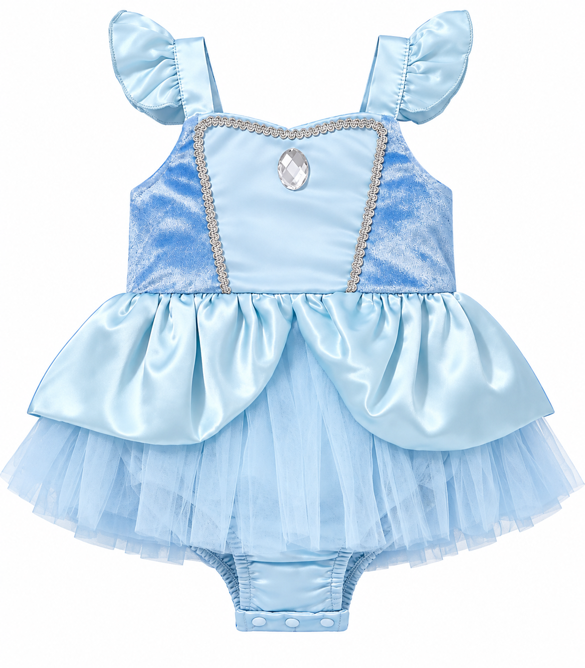 Pañalero Vestido Princesa Azul Bebe
