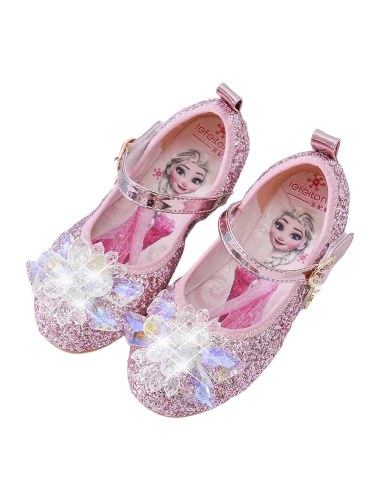 Zapatos de Elsa Frozen rosa con moño para niña
