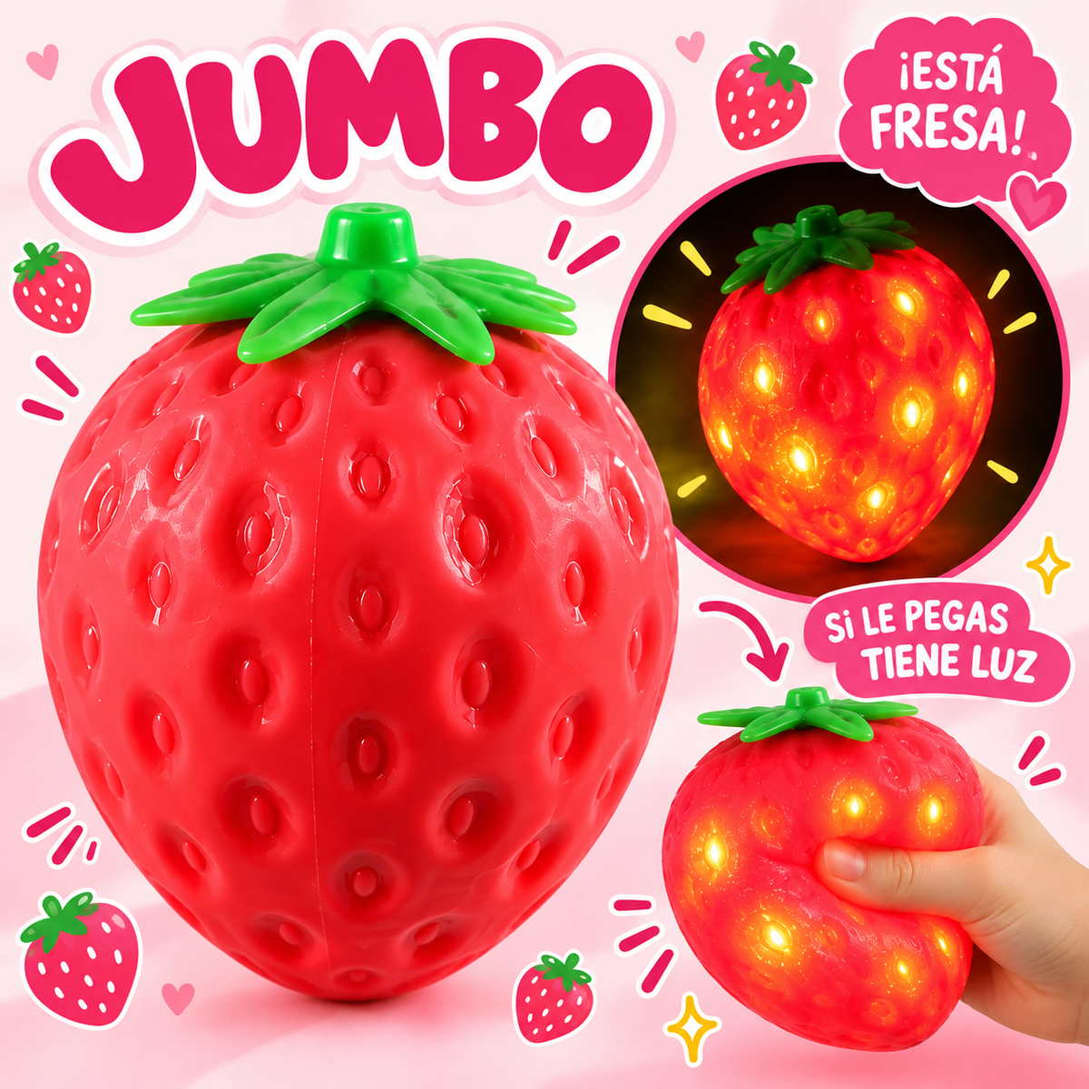 Fresa Jumbo con Luz Orbi Squishy