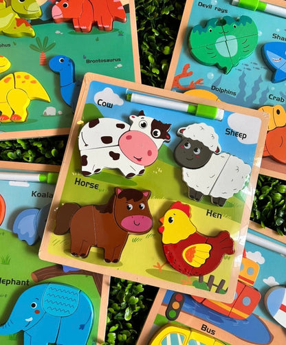 Rompecabezas Principiantes con Pintarron CHIKY MARKET