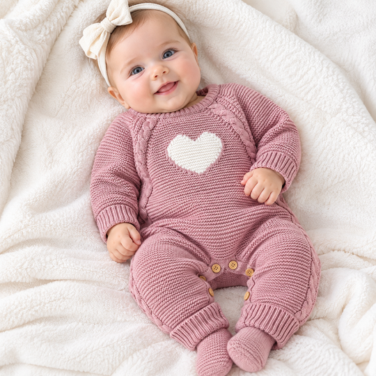 Mameluco de Punto con Corazón para Bebé