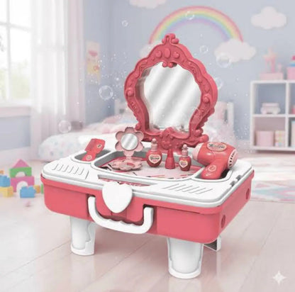 Tocador infantil de juguete con espejo y accesorios - foto 2