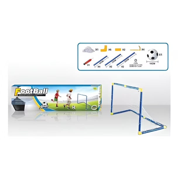 Set de Portería de Fútbol Football Game con Balón e Inflador 70 x 57 cm