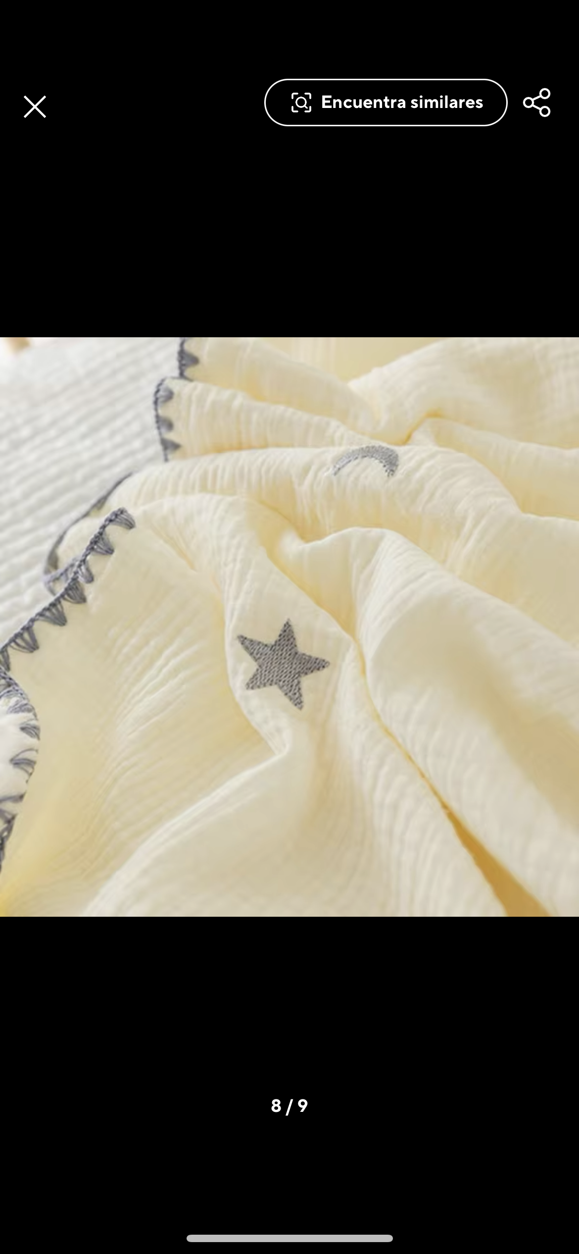 Manta de punto lunas y estrellas beige - foto 3