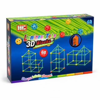 Bloques 3D Luminous Tube para Construir Fuertes Brillan en la Oscuridad 88 Piezas