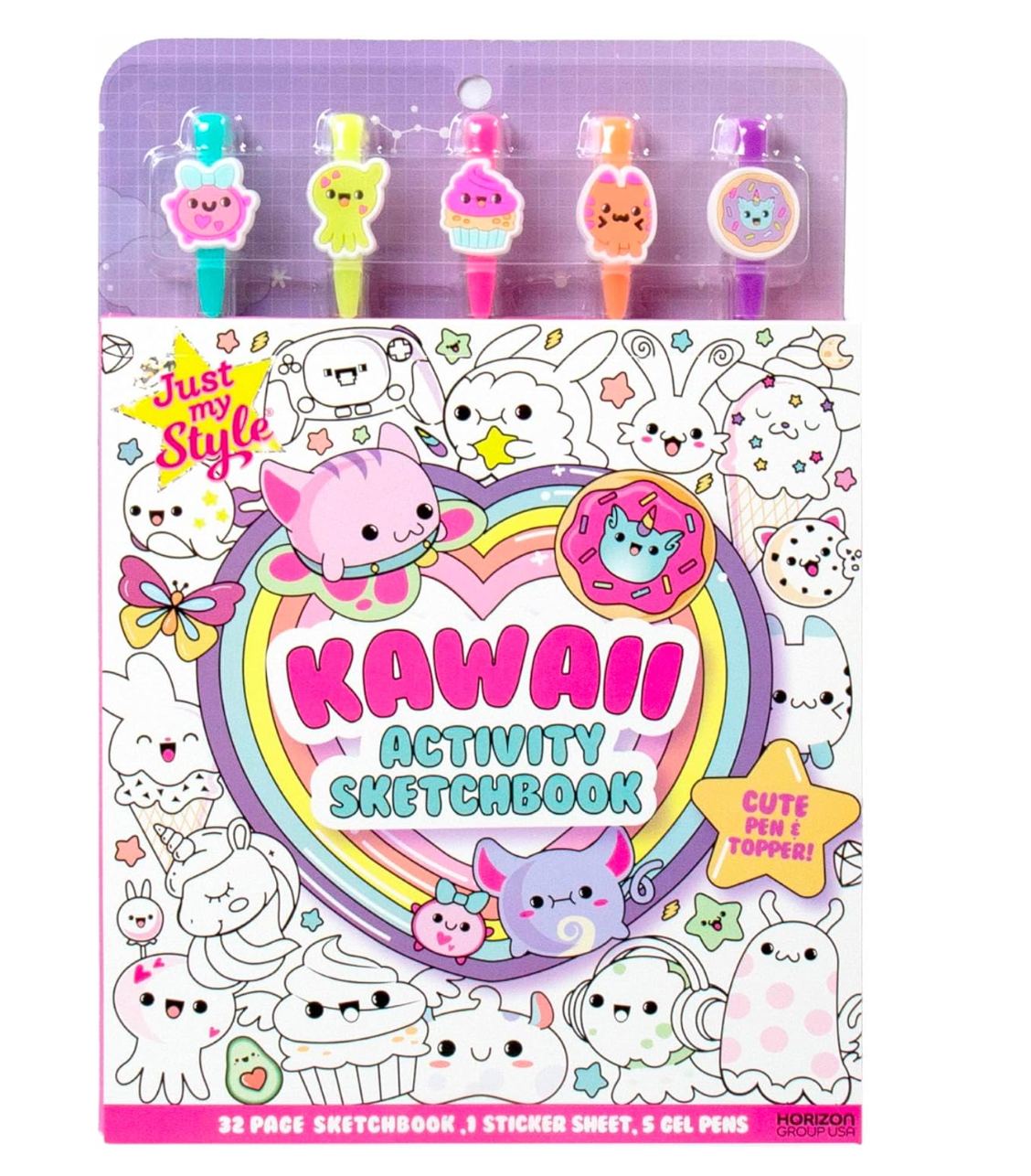 Just My Style Kawaii - Cuaderno de bocetos de 20 páginas