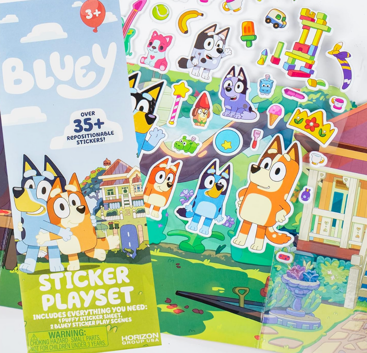 Bluey Juego de pegatinas – Pegatinas azules reutilizables para niños