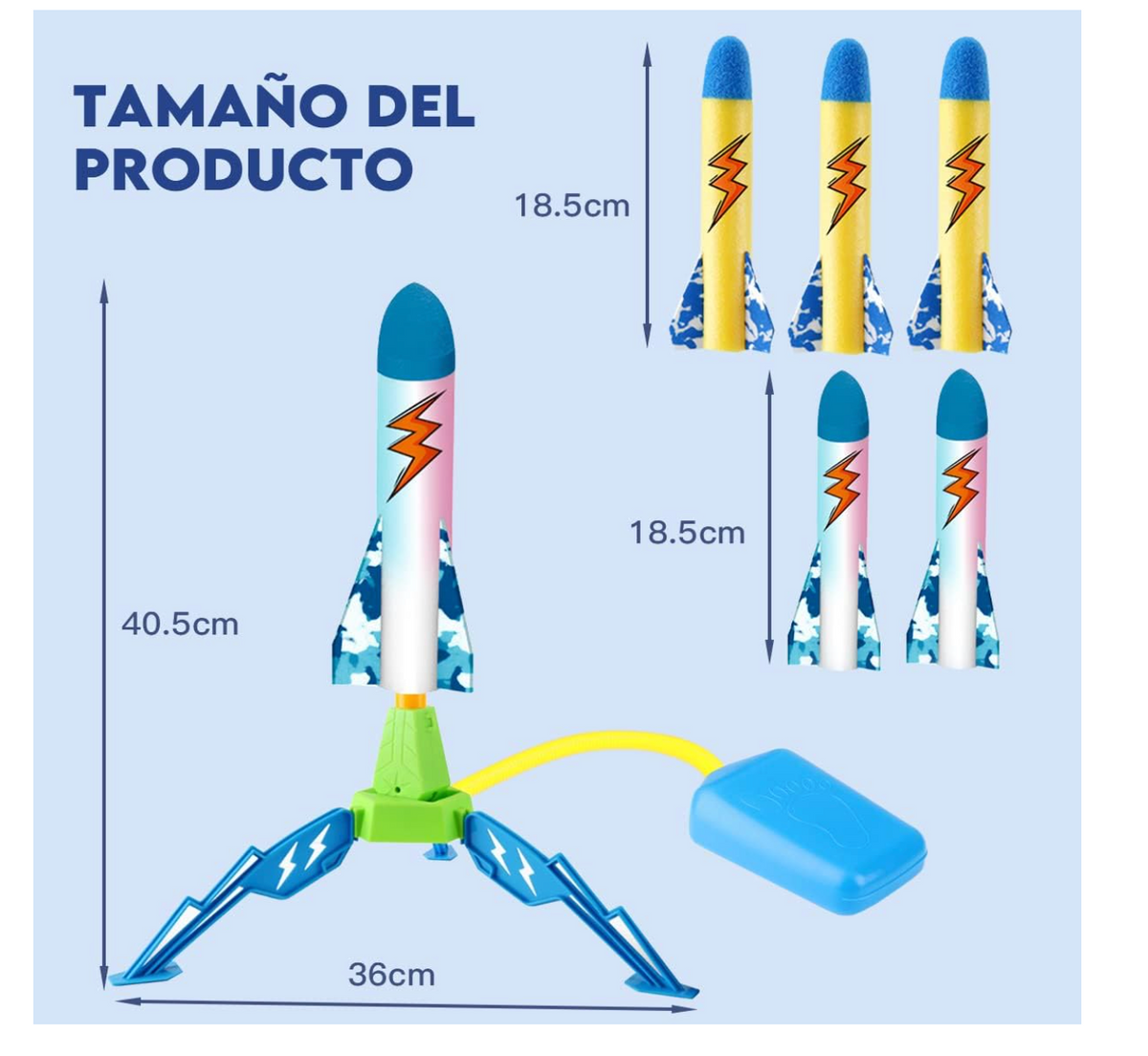 Lanzador de Cohetes de Juguetes para Niño, Cohete Espacial