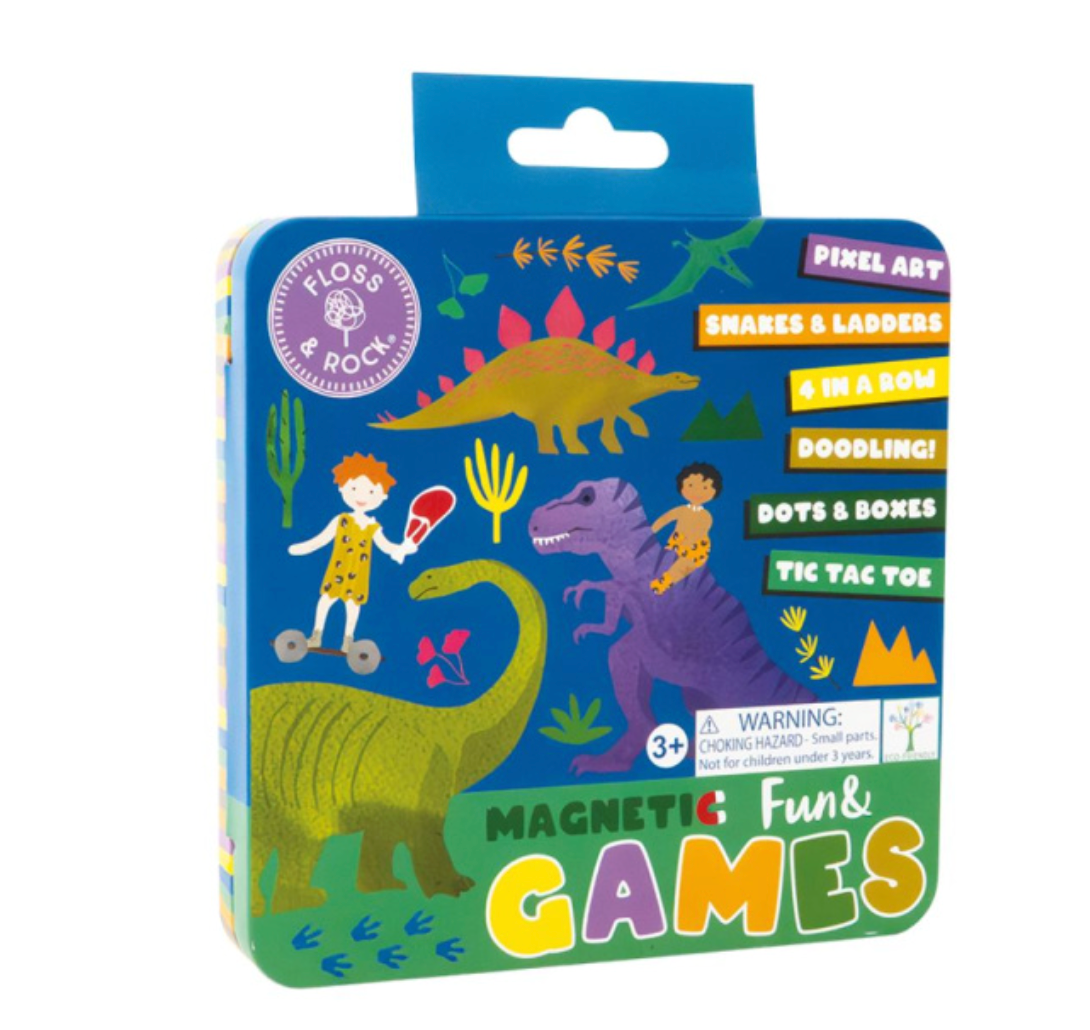 Lata magnética de diversión y juegos – Dinosaurios
