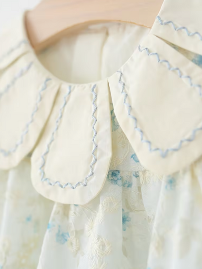 Vestido Elisea blanco marfil con flores bordadas - foto 3