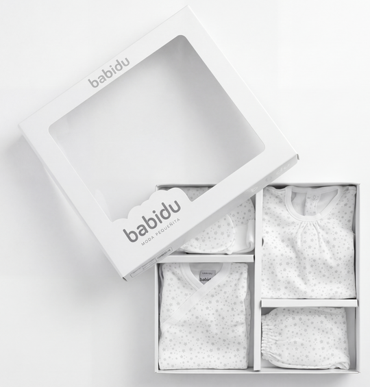 Pack Nacimiento Multi Estrellas Gris  BABIDU