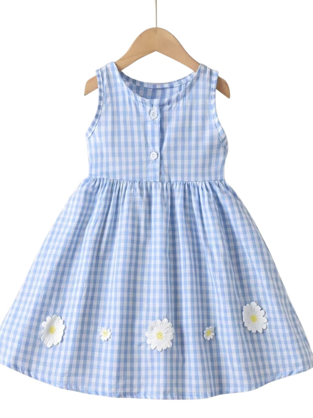 Vestido Margarita de cuadros vichy azul - foto 2