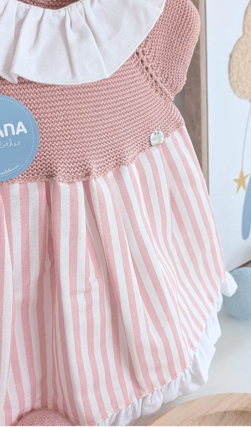 Vestido Juliana de cuerpo de punto y falda a rayas - foto 6