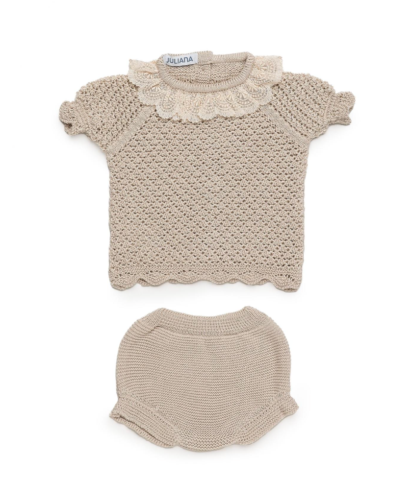 Conjunto Juliana de jersey calado y braguita con koalas - foto 2