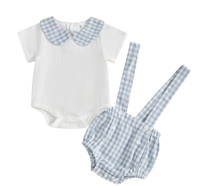 Conjunto Apido azul de body y bombacho para bebé - foto 2