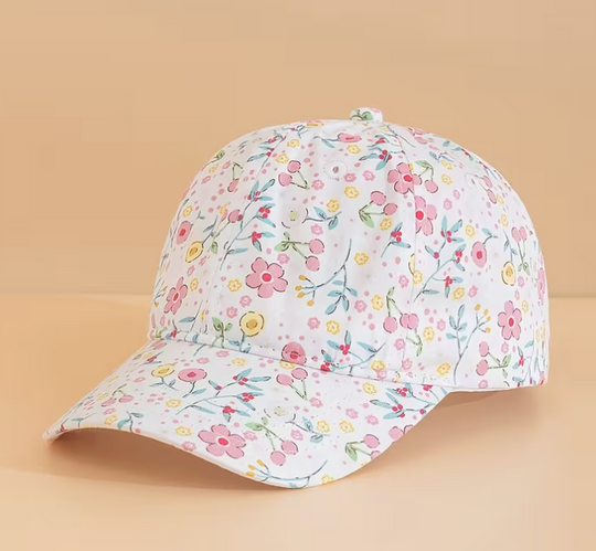 Gorra Niña Florecitas Blancas