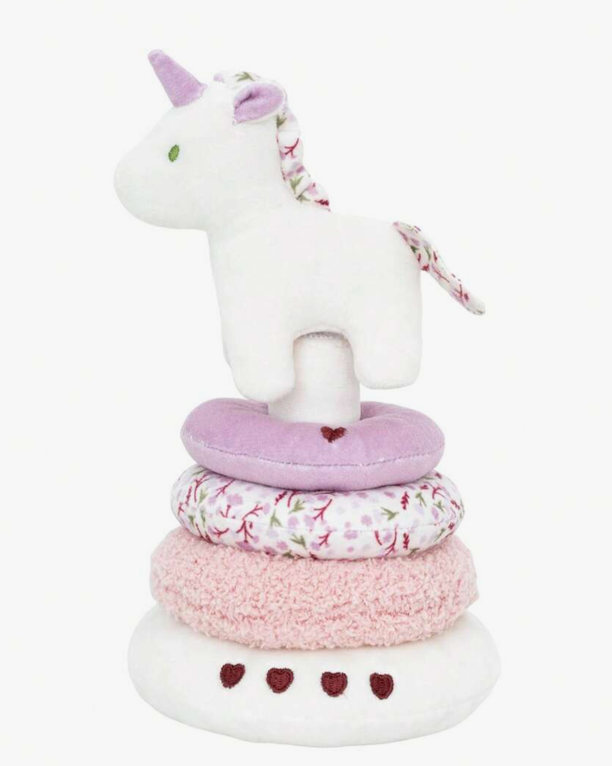 Set Apilable Peluche Unicornio Rosa Bebé