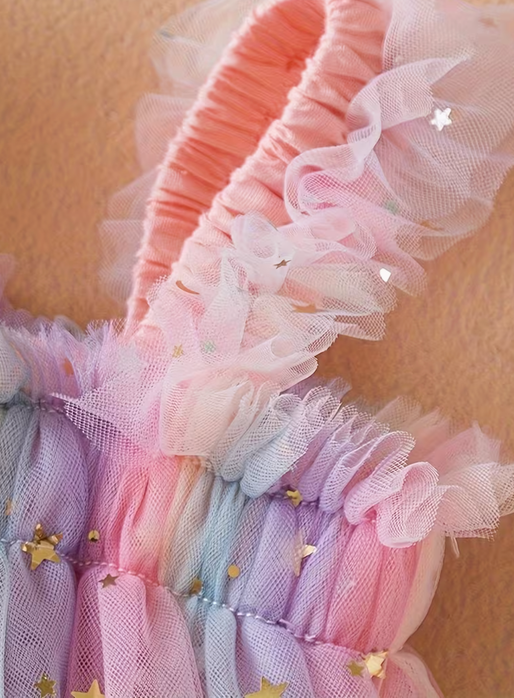 Vestido Dulce Estrellitas rosa con tul y lentejuelas - foto 3