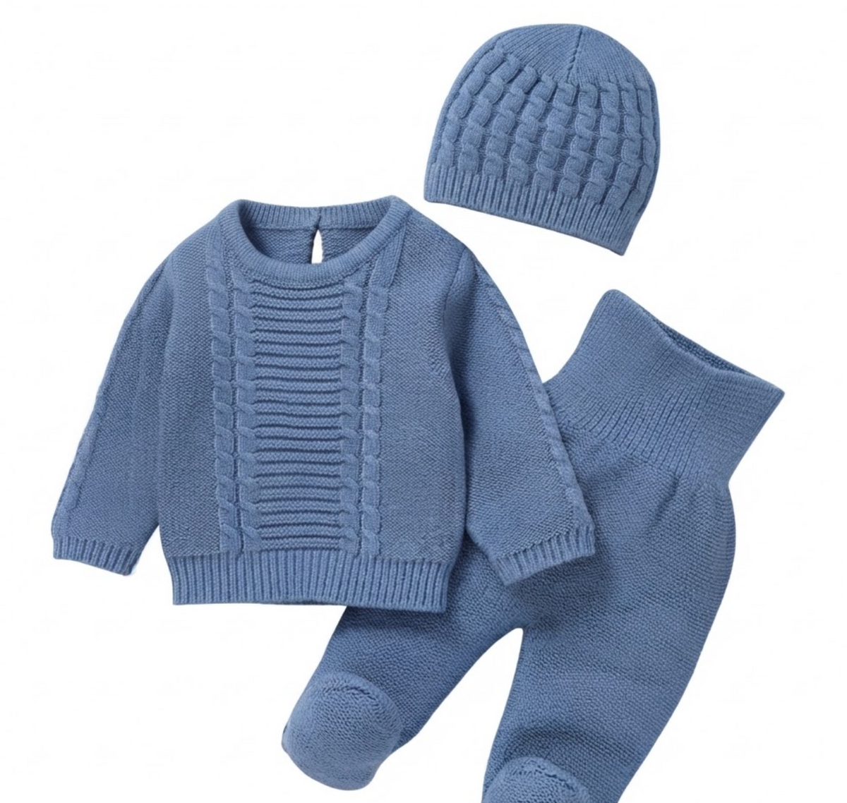 Conjunto Tejido 2 Piezas Azul Recién Nacido