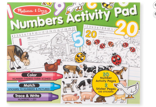 Melissa & Doug Bloc de Actividades Números para Colorear y Stickers