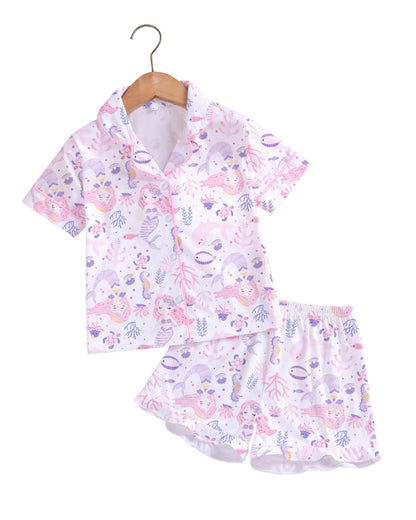 Pijama de Niña Manga Corta Sirenas