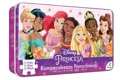 Rompecabezas Princesas de Disney Panorámico 3 en 1