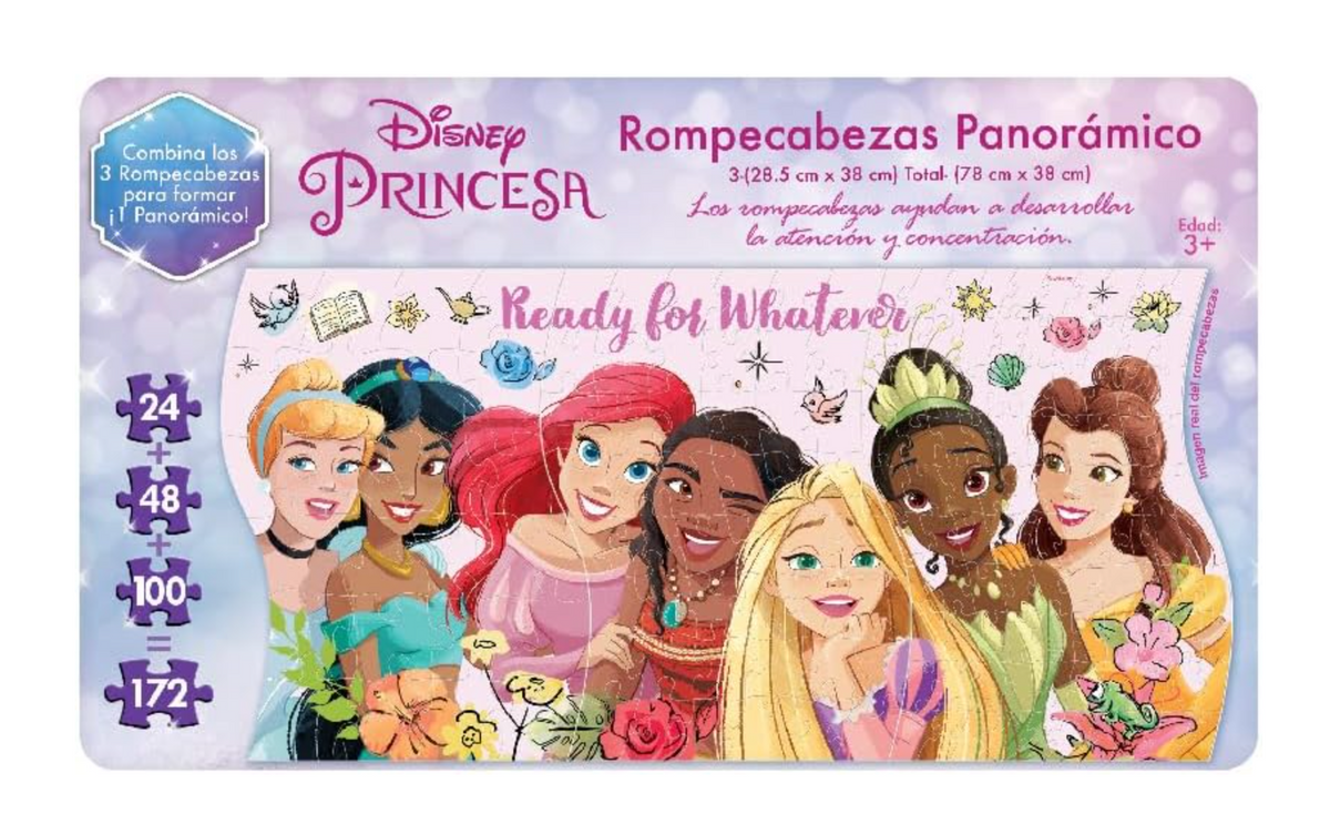 Rompecabezas Princesas de Disney Panorámico 3 en 1
