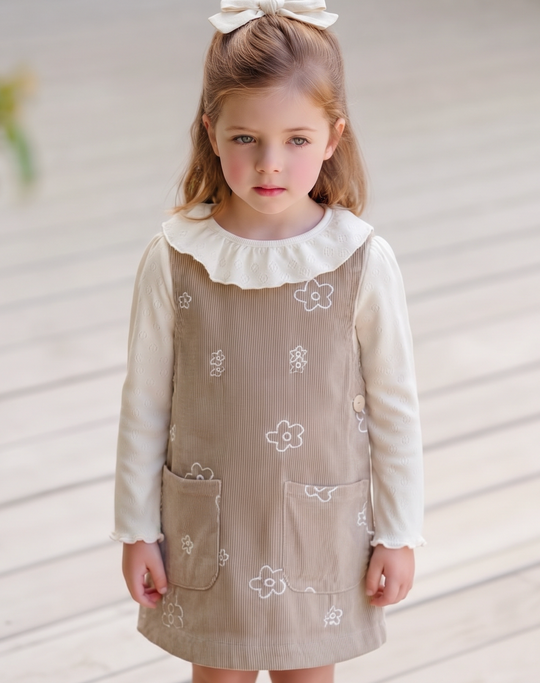 Vestido de Pana Flores Capuchino