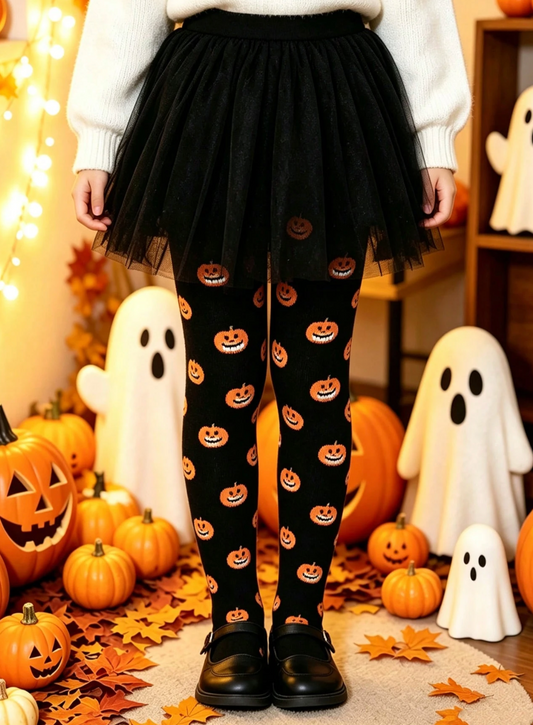 Mallas Calabazas Halloween Negras