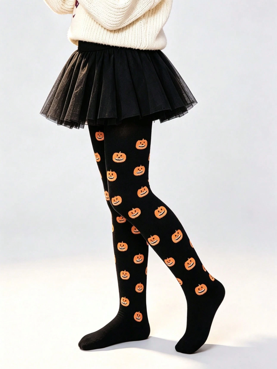 Mallas Calabazas Halloween Negras