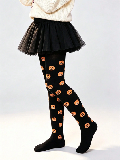 Mallas Calabazas Halloween Negras