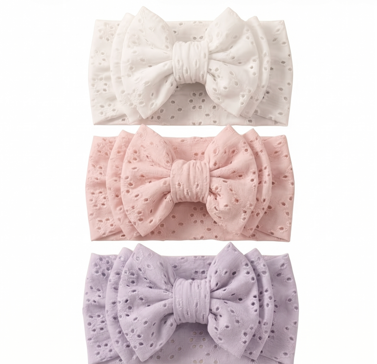 Diadema Bebé con Moño Calado