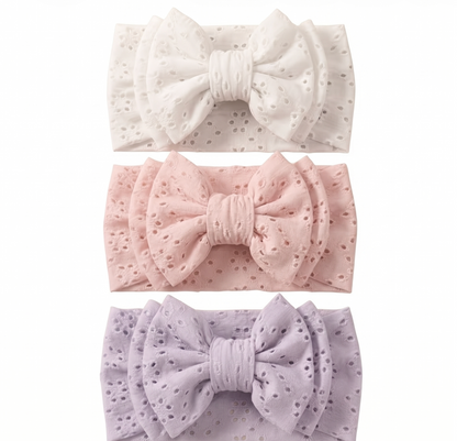 Diadema Bebé con Moño Calado