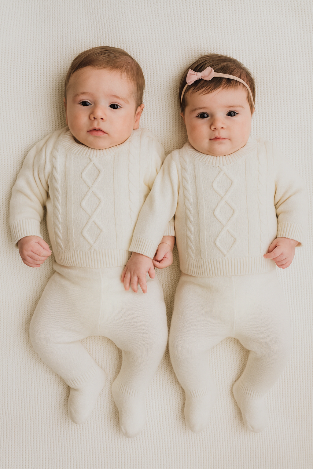 Conjunto de punto unisex Bonbon marfil para bebé - foto 2