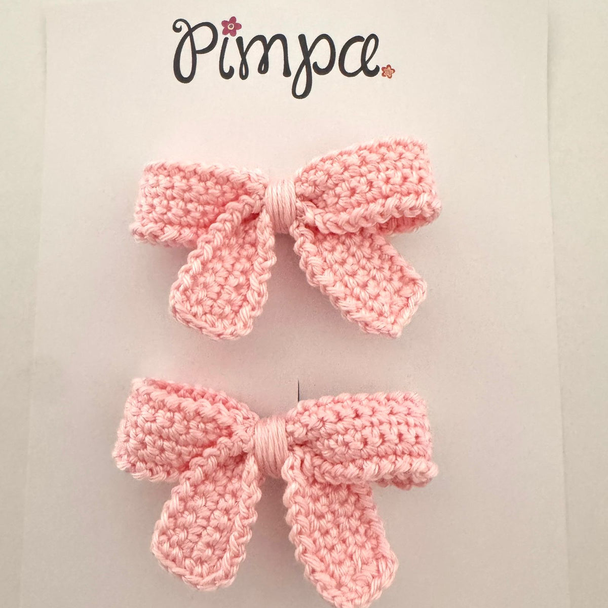 Par de pinzas con moño tejido Mini Carolina - foto 4