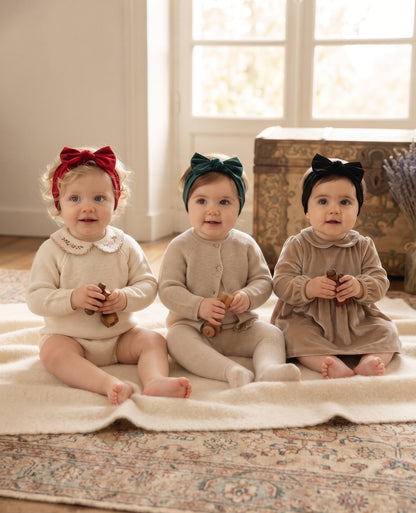 Diademas Navideñas de Terciopelo con Moño