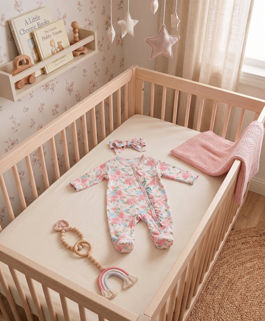 Mameluco Luna pijama con pies para bebé niña