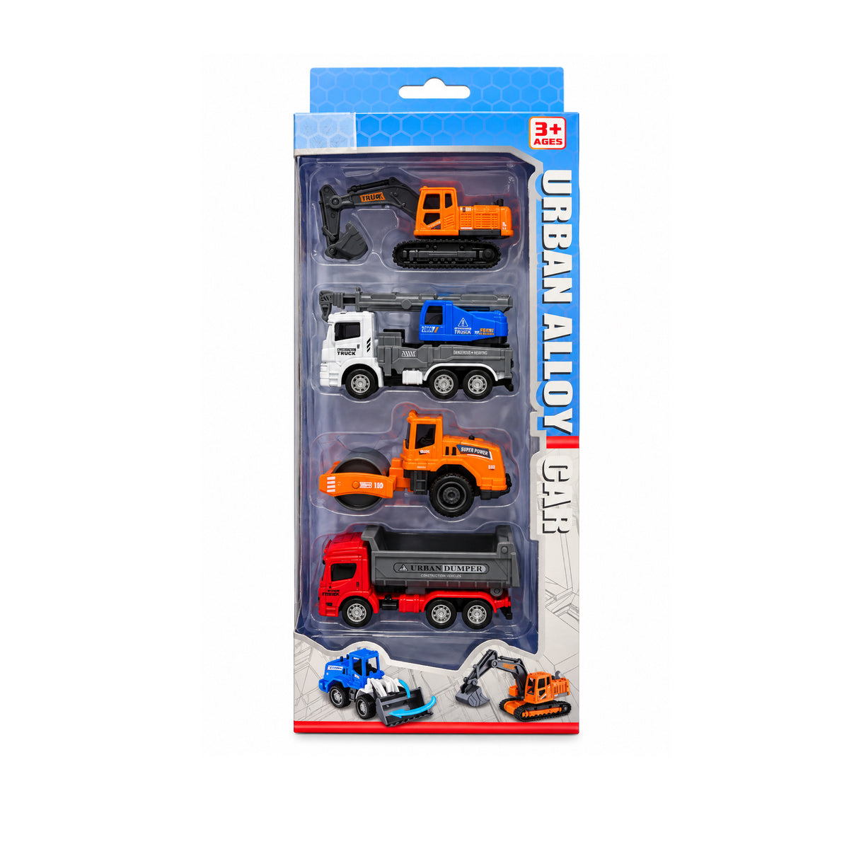 Set de 4 Vehículos de Construcción Urban Alloy Car de Metal