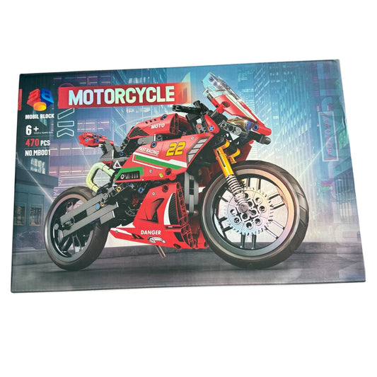 Motocicleta deportiva de bloques para armar