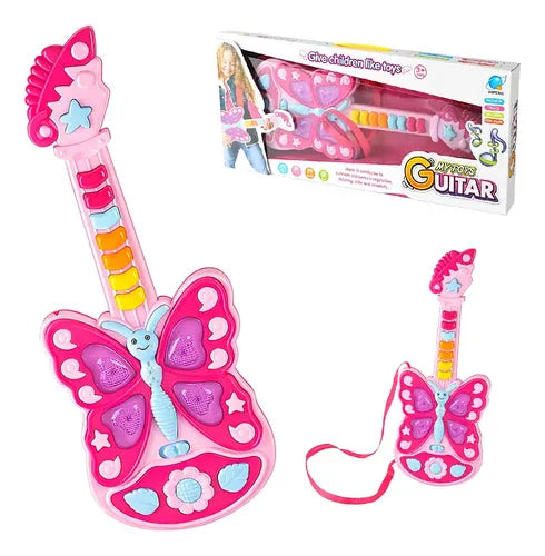 Guitarra Musical de Mariposa Rock Guitar con Luces y Sonidos